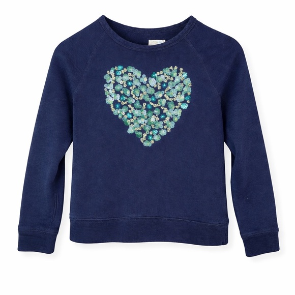 Crewcuts Other - Crewcuts Navy Blue Kids Sweatshirt with Heart Design - Blue Valentine 💌
